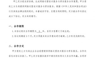 网络运营合同，网络运营合同范本